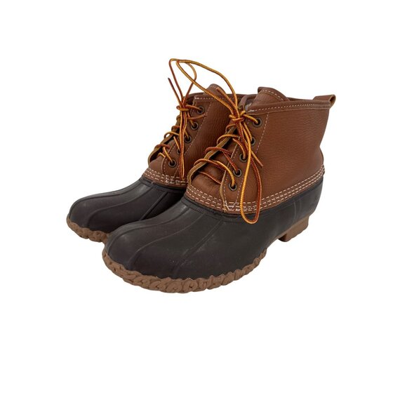 L.L. Bean Womens 10M‎ Bean Boots Made In USA Brown & Black Duck Style - Picture 2 of 9